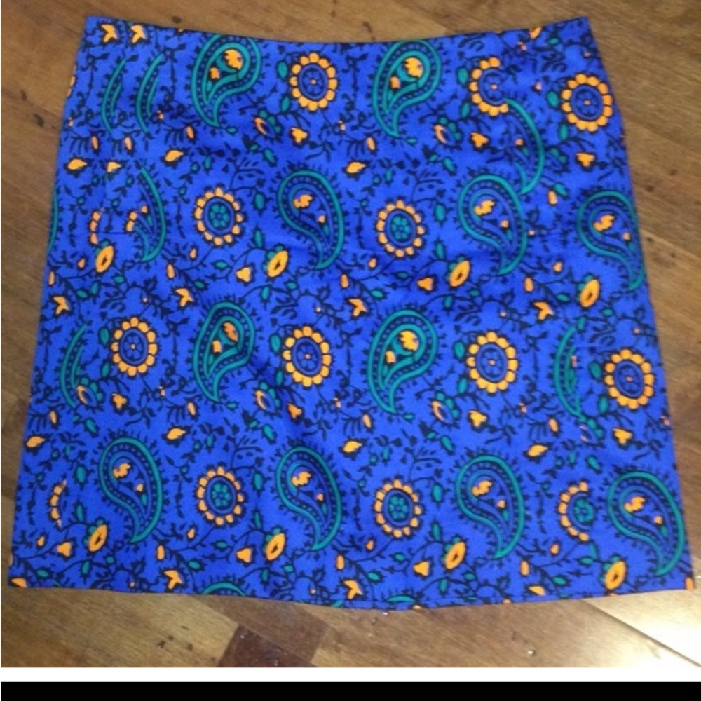 J. Crew Blue Green Mini Pencil Skirt Resort Wear